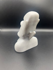 Moai Statue, Easter Island Head Glasses Holder, Marble-Effect Moai Statue, Home Decor, Bedside Table Glasses Stand