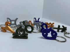 Star Sign Keyring - Zodiac Keyring - 3D Printed Keyring - Keychain - Gift, Under 5 pounds