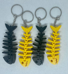 Flexi Fish - Fidget 3D Printed Keyring - Keychain - Gift 3D Printed, Under 5 pounds