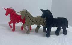 Flexi Unicorn - Fidget 3D Printed Keyring - Keychain - Gift 3D Printed, Under 5 pounds